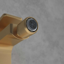 Baterie de bideu Villeroy&Boch, Architectura Square, cu ventil cu tijă, brushed gold